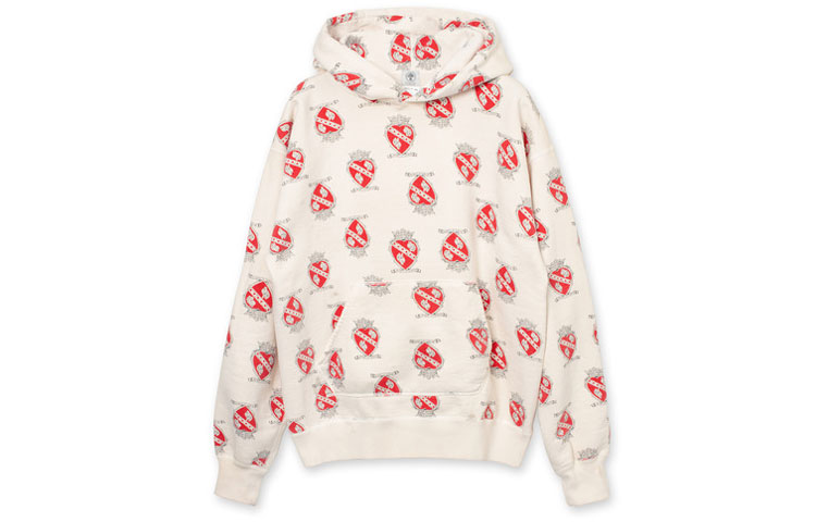 SAINT Mxxxxxx SS21 Heart Print Hoodie White SS21SM-028-4