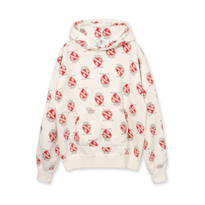 SAINT Mxxxxxx SS21 Heart Print Hoodie White SS21SM-028-4