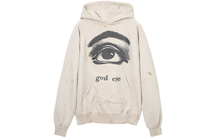 SAINT Mxxxxxx SS21 Oversized Eye Print Hoodie Beige Mens SS21SM-036-11