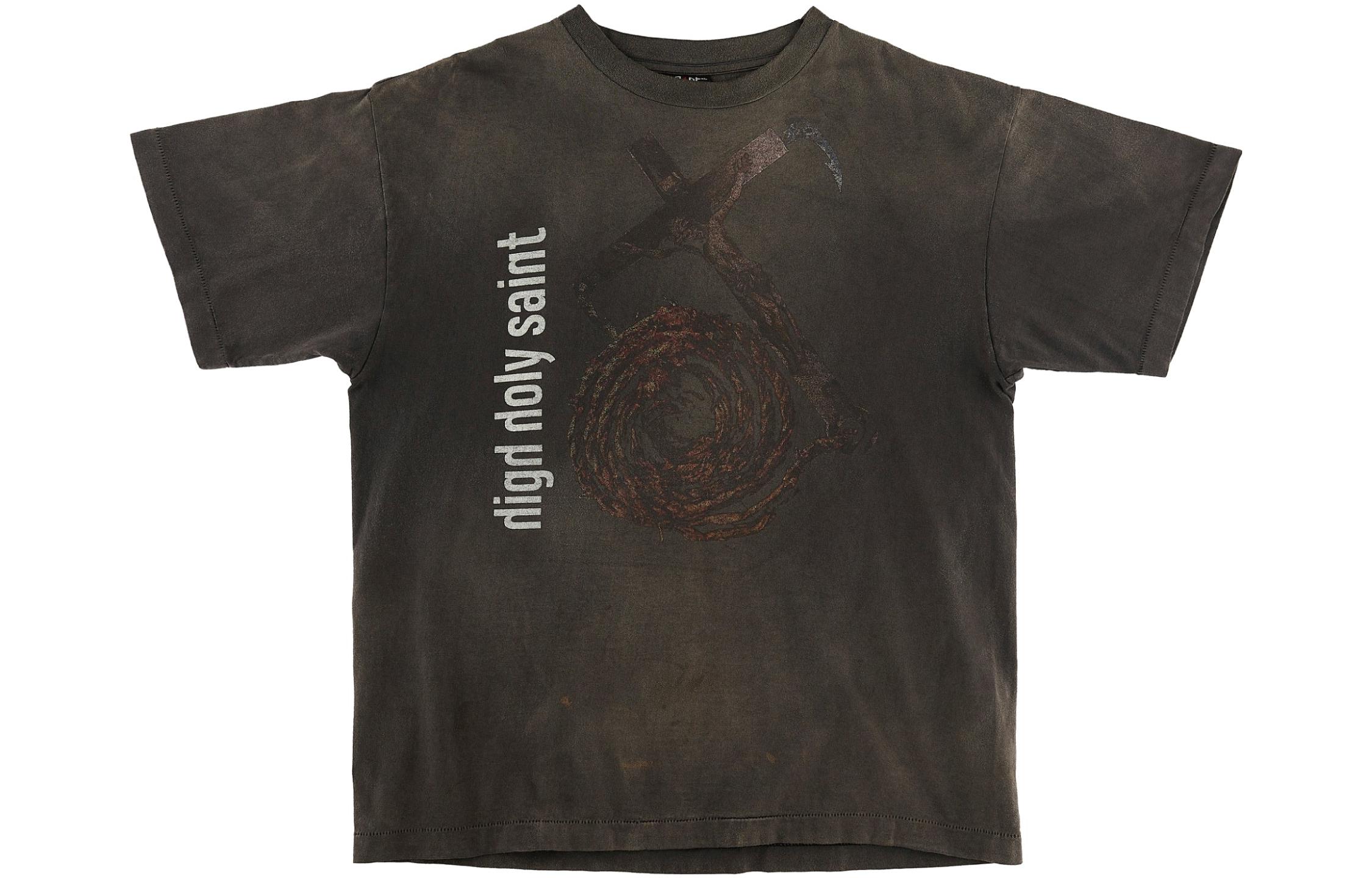 SAINT Mxxxxxx SS22 Brown Graphic Logo Short Sleeve T-Shirt . SM-S22-0000-009