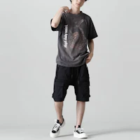 Shop SAINT Mxxxxxx SS22 棕色圖案標誌短袖T恤。 SM-S22-0000-009