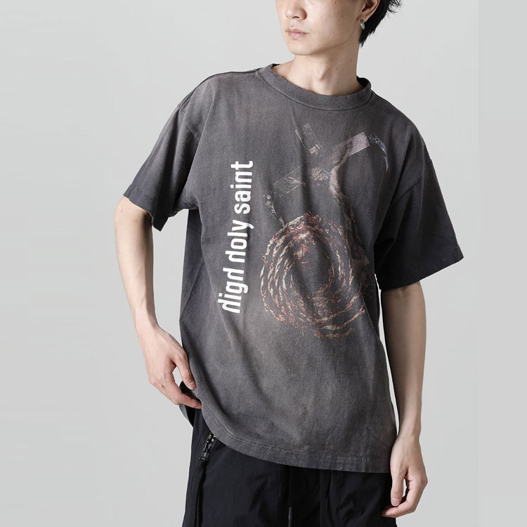 Purchase SAINT Mxxxxxx SS22 棕色圖案標誌短袖T恤。 SM-S22-0000-009