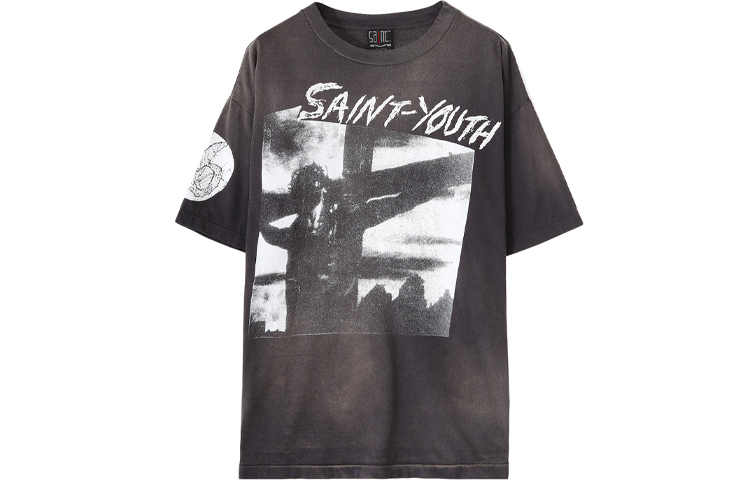 SAINT Mxxxxxx SS22 Graphic Print Crewneck T-Shirt  Black SM-S22-0000-004