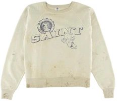 SAINT Mxxxxxx SS22 Raglan Baby Michael Letter Print Crewneck Sweatshirt Khaki SM-S22-0000-036 SAINT Mxxxxxx SS22 Raglan Baby Michael Letter Print Crewneck Sweatshirt Khaki SM-S22-0000-036