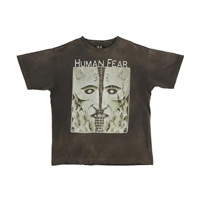 SAINT Mxxxxxx SS22 Washed Black Pentagram Graphic Print Tee T-Shirt. SM-S22-0000-011