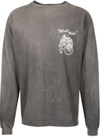 SAINT Mxxxxxx SS23 Abstract Letter Graphic Long-Sleeve T-Shirt Grey Mens. SM-A22-0000-070 SAINT Mxxxxxx SS23 Abstract Letter Graphic Long-Sleeve T-Shirt Grey Mens. SM-A22-0000-070