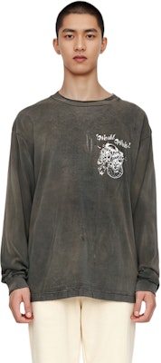 SAINT Mxxxxxx SS23 抽象字母圖案長袖T恤 灰色 男款。 SM-A22-0000-070 4