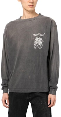 SAINT Mxxxxxx SS23 抽象字母圖案長袖T恤 灰色 男款。 SM-A22-0000-070 Lookbook SAINT Mxxxxxx SS23 抽象字母圖案長袖T恤 灰色 男款。 SM-A22-0000-070