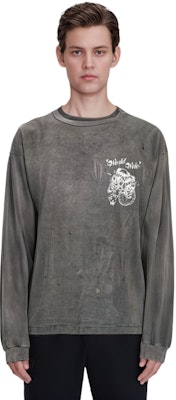 SAINT Mxxxxxx SS23 抽象字母圖案長袖T恤 灰色 男款。 SM-A22-0000-070 Details for SAINT Mxxxxxx SS23 抽象字母圖案長袖T恤 灰色 男款。 SM-A22-0000-070