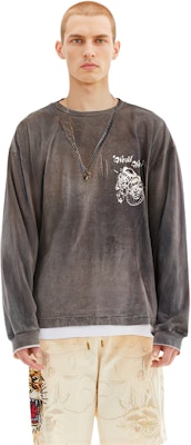 SAINT Mxxxxxx SS23 抽象字母圖案長袖T恤 灰色 男款。 SM-A22-0000-070 1