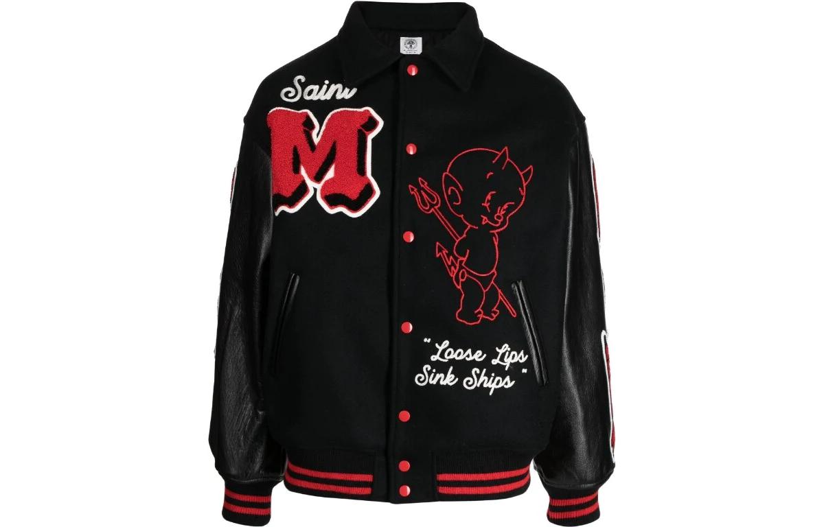 SAINT Mxxxxxx SS23 Black Graphic Lettering Single-Breasted Jacket SM-A22-1111-034