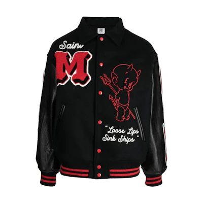 SAINT Mxxxxxx SS23 Black Graphic Lettering Single-Breasted Jacket SM-A22-1111-034