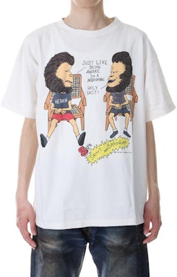 SAINT Mxxxxxx SS23 卡通印花寬鬆圓領白色短袖男裝T恤. SM-S23-0000-110 Shop SAINT Mxxxxxx SS23 卡通印花寬鬆圓領白色短袖男裝T恤. SM-S23-0000-110