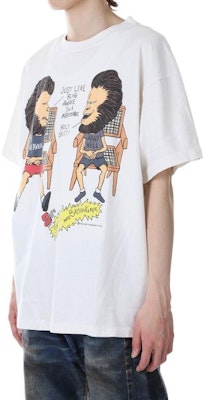 SAINT Mxxxxxx SS23 卡通印花寬鬆圓領白色短袖男裝T恤. SM-S23-0000-110 Details for SAINT Mxxxxxx SS23 卡通印花寬鬆圓領白色短袖男裝T恤. SM-S23-0000-110