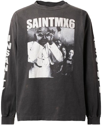 SAINT Mxxxxxx SS23 Baju Lengan Panjang Unisex Grafik Kelabu Arang. SM-S23-0000-025 Buy SAINT Mxxxxxx SS23 Baju Lengan Panjang Unisex Grafik Kelabu Arang. SM-S23-0000-025