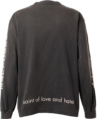 SAINT Mxxxxxx SS23 Baju Lengan Panjang Unisex Grafik Kelabu Arang. SM-S23-0000-025 Lookbook SAINT Mxxxxxx SS23 Baju Lengan Panjang Unisex Grafik Kelabu Arang. SM-S23-0000-025