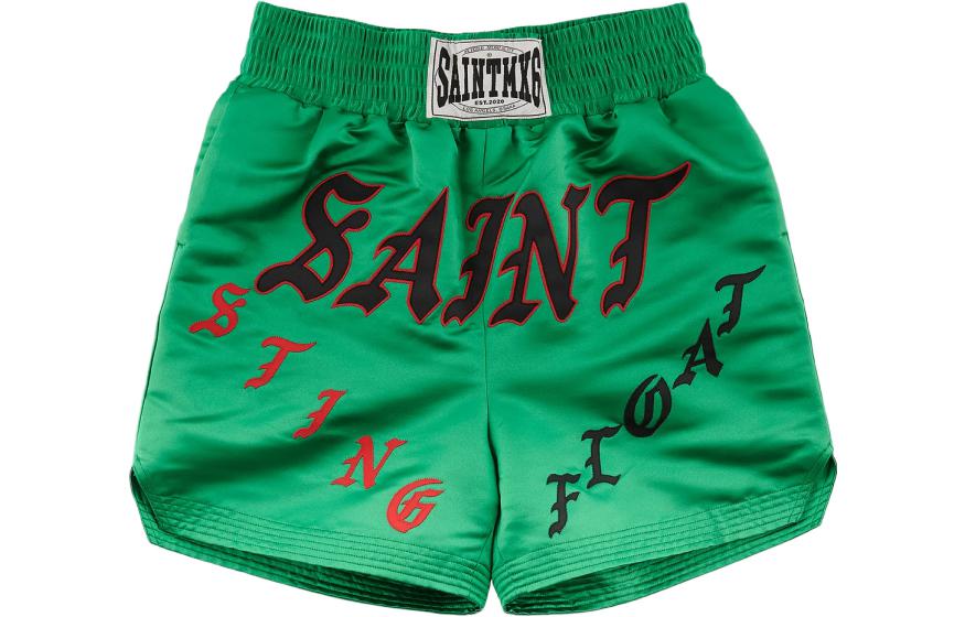 Order 圣马丁 SS23 绿色字母印花直筒短裤 S23-0000-064