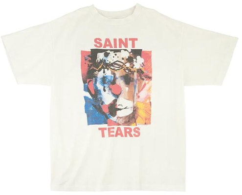 SAINT Mxxxxxx SS23 小丑字母印花白色短袖T恤。 SM-S23-0000-092 Buy SAINT Mxxxxxx SS23 小丑字母印花白色短袖T恤。 SM-S23-0000-092