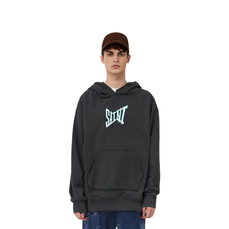 Purchase SAINT Mxxxxxx SS23 字母印花連帽衫 黑色 SM-S23-0000-047