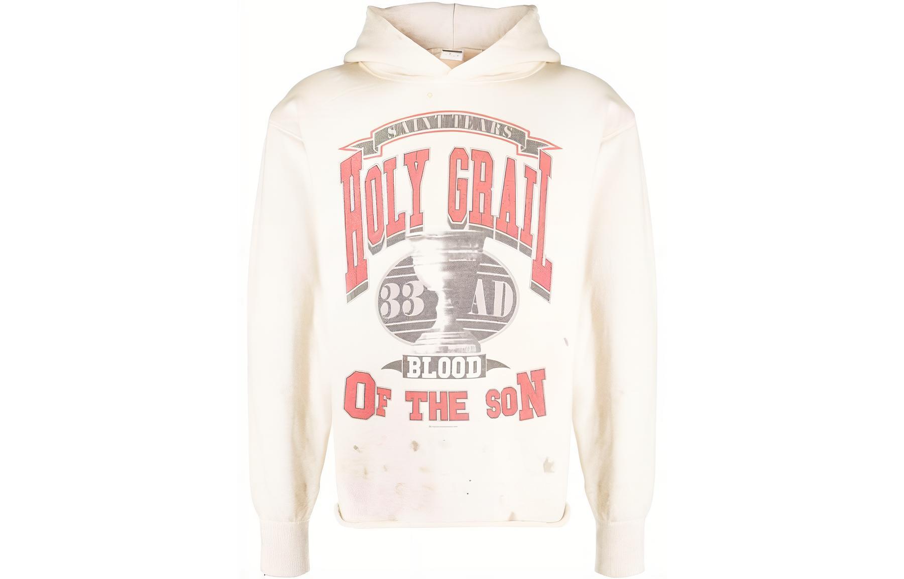 SAINT Mxxxxxx SS23 Letter Print Pullover Sweatshirt Men’s Light Beige. SM-A22-0000-052