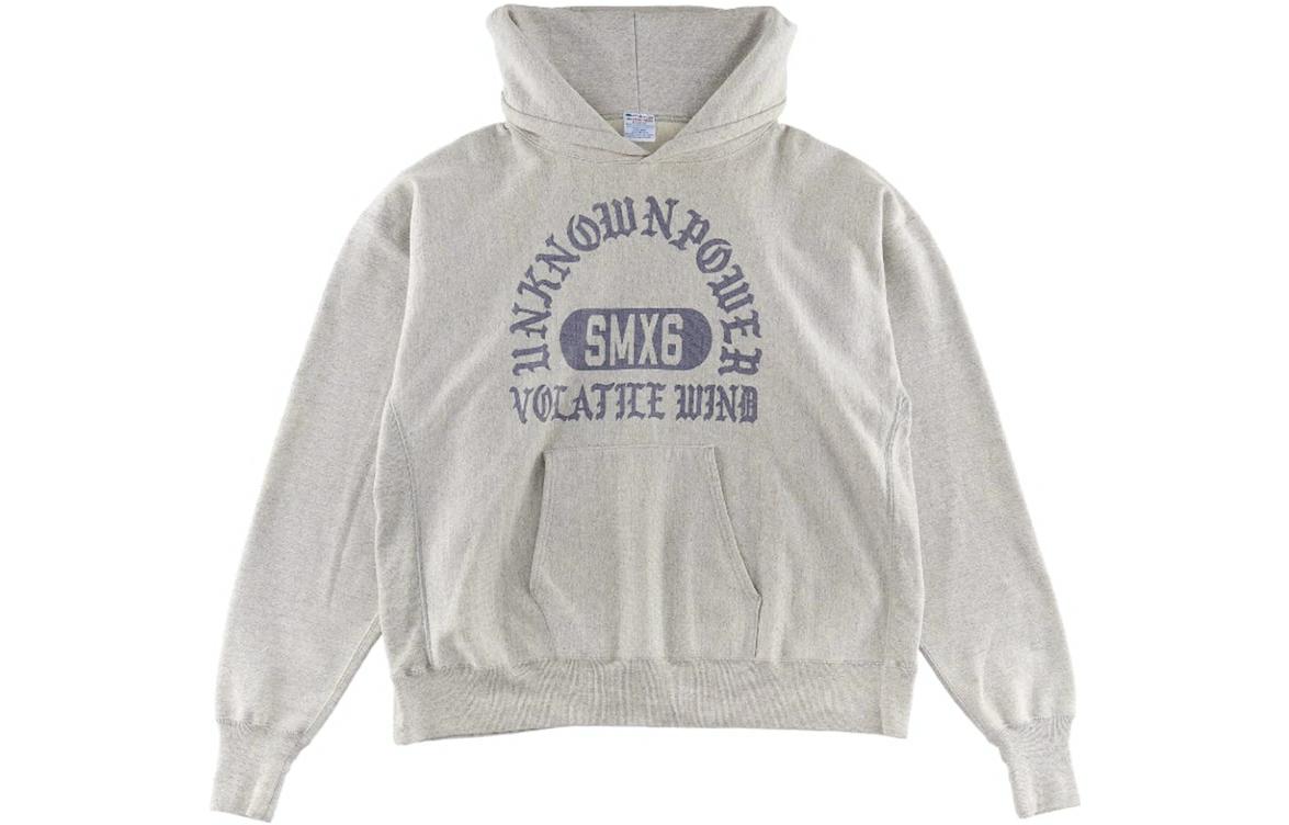 SAINT Mxxxxxx SS23 Light Gray Letter Print Long Sleeve Hoodie SM-S23-0000-045