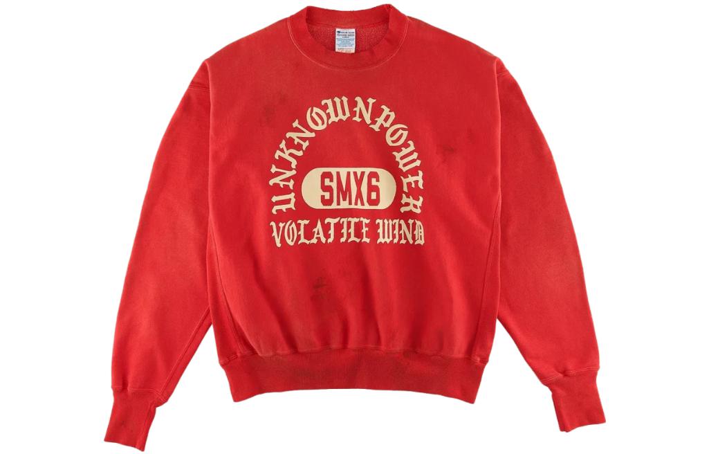 SAINT Mxxxxxx SS23 Red Pullover Crewneck Sweatshirt with Letter Print S23-0000-044
