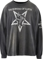 SAINT Mxxxxxx SS23 Vintage Graphic Letter Print Oversized Black Long-Sleeve Tee Men SM-A23-0000-007 SAINT Mxxxxxx SS23 Vintage Graphic Letter Print Oversized Black Long-Sleeve Tee Men SM-A23-0000-007