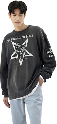 SAINT Mxxxxxx SS23 復古字母印花黑色寬鬆長袖T恤 男款 SM-A23-0000-007 Details for SAINT Mxxxxxx SS23 復古字母印花黑色寬鬆長袖T恤 男款 SM-A23-0000-007