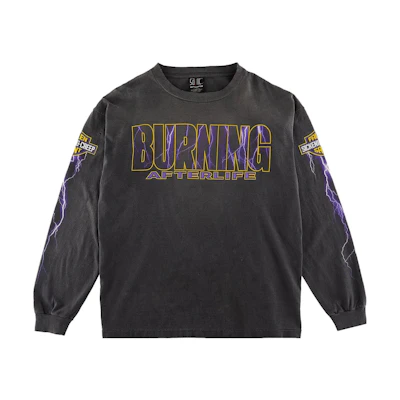 SAINT Mxxxxxx SS23 Washed Gray Letter Print Loose-Fit Unisex Long Sleeve T-Shirt. SM-S23-0000-029