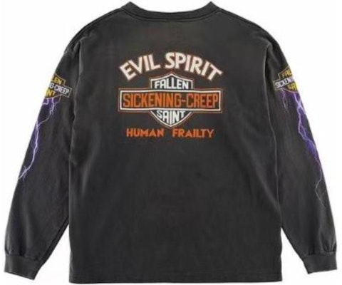 SAINT Mxxxxxx SS23 水洗灰字母印花寬鬆版型男女長袖T恤。 SM-S23-0000-029 Lookbook SAINT Mxxxxxx SS23 水洗灰字母印花寬鬆版型男女長袖T恤。 SM-S23-0000-029