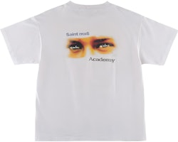 SAINT Mxxxxxx SS23 White Graphic Tee with Letter and Eye Print for Men. SM-S23-0000-086 SAINT Mxxxxxx SS23 White Graphic Tee with Letter and Eye Print for Men. SM-S23-0000-086