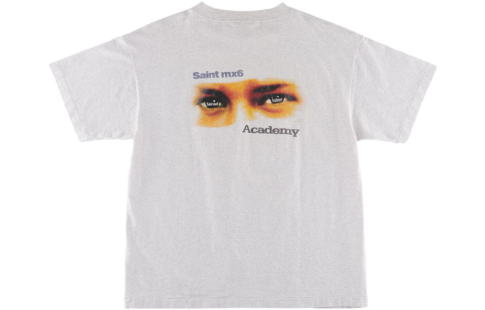 Order SAINT Mxxxxxx SS23 男士白色字母與眼睛圖案印花T恤。 SM-S23-0000-086