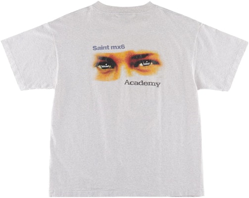 SAINT Mxxxxxx SS23 男士白色字母與眼睛圖案印花T恤。 SM-S23-0000-086 Order SAINT Mxxxxxx SS23 男士白色字母與眼睛圖案印花T恤。 SM-S23-0000-086