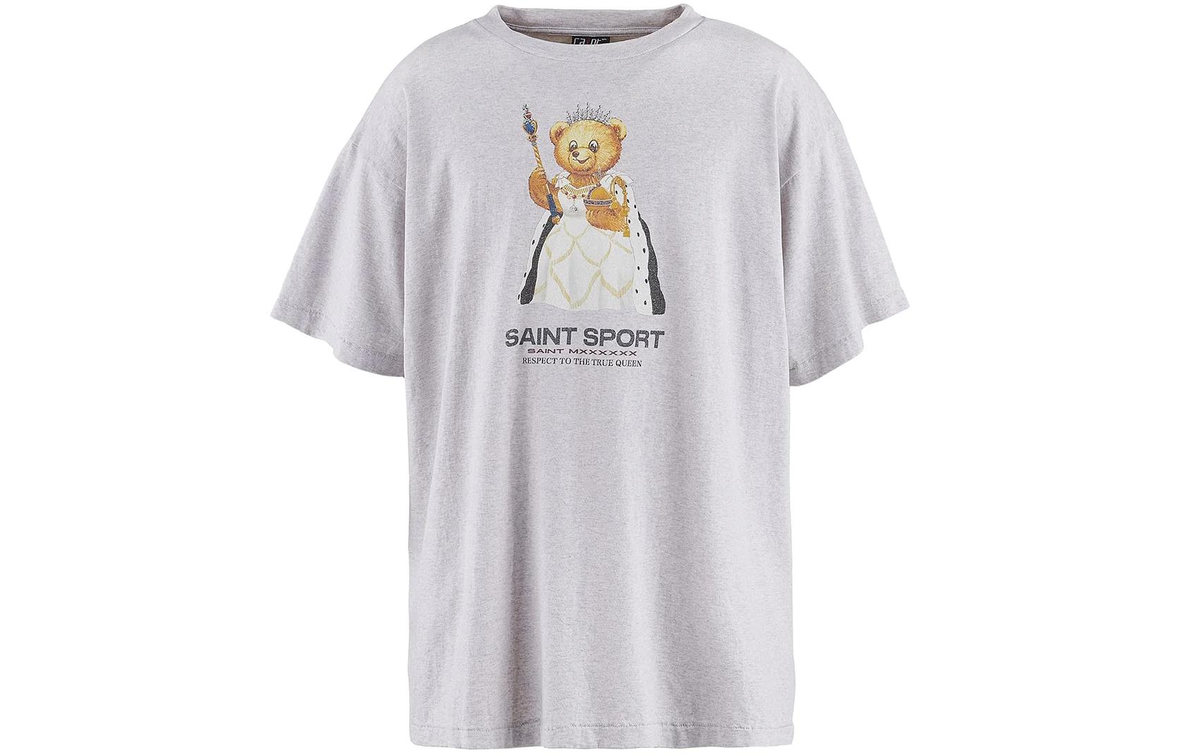SAINT Mxxxxxx SS24 Bear Queen Graphic Unisex White Tee Shirt. SM-YS8-0000-013