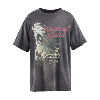 SAINT Mxxxxxx SS24 Crown of Thorns Jesus Print Unisex Black T-Shirt. SM-YS8-0000-006