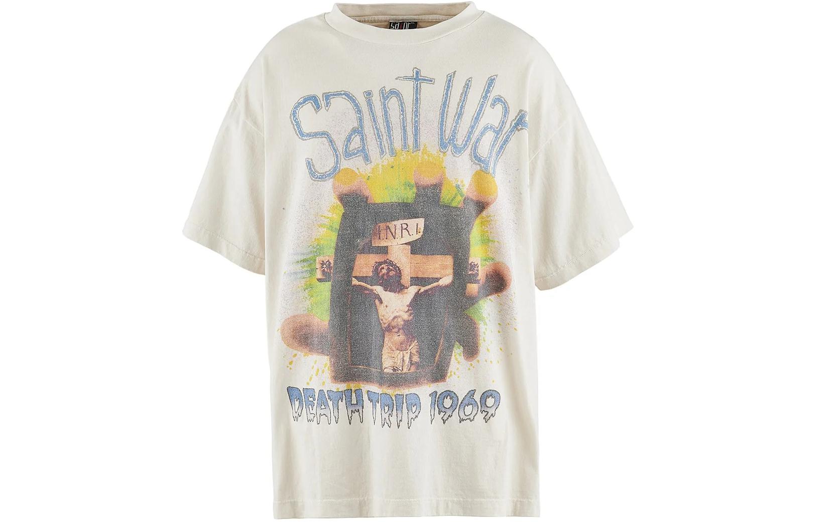 SAINT Mxxxxxx SS24 Crucifixion Graphic Unisex White T-Shirt. SM-YS8-0000-007 圖 2