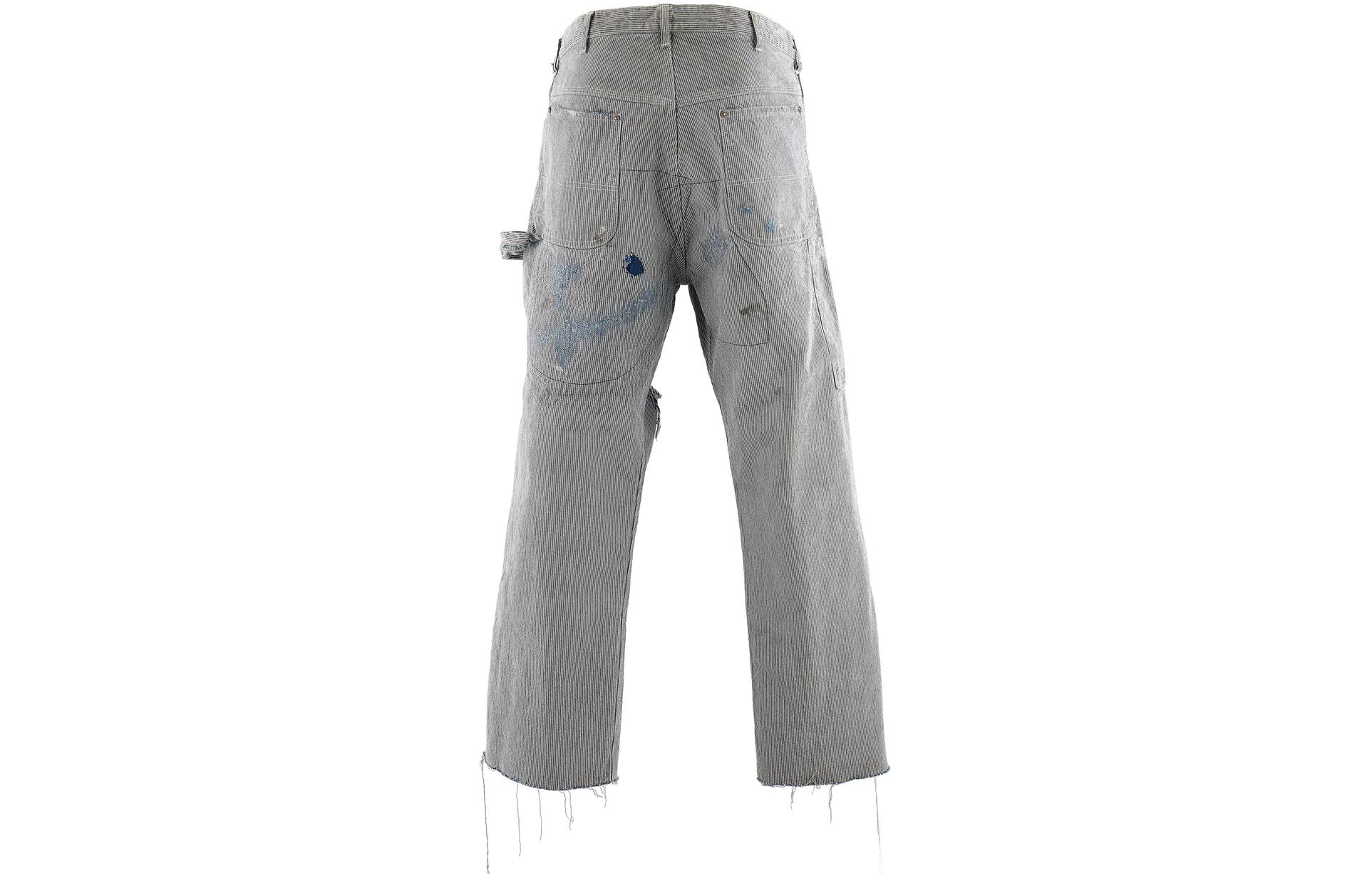 Lookbook SAINT Mxxxxxx SS24 復古條紋拉鍊長牛仔褲 栗子棕色 SM-YS8-0000-052