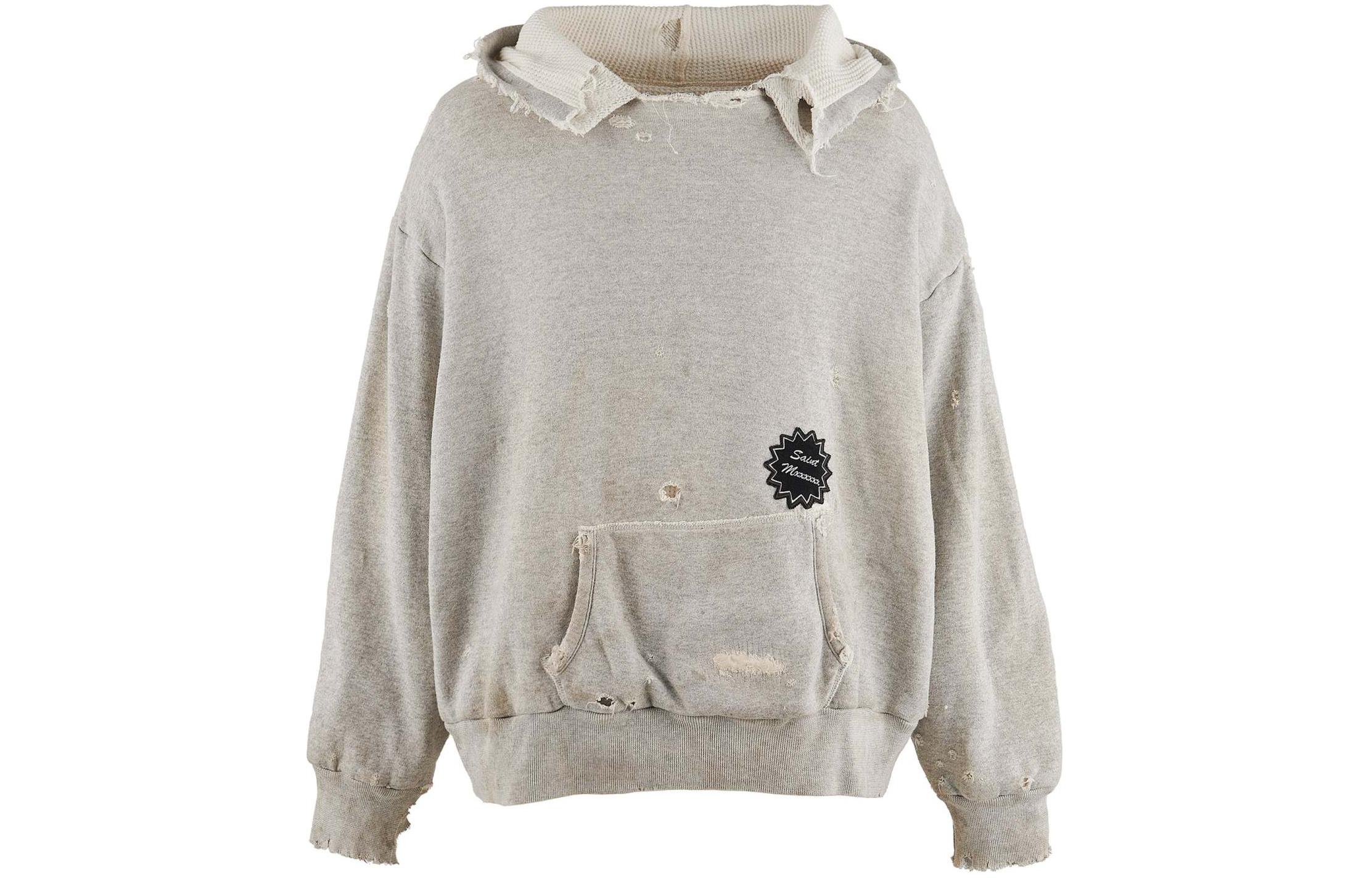 SAINT Mxxxxxx SS24 Grey Pullover Hoodie Casual Long-Sleeve SM-YS8-0000-039