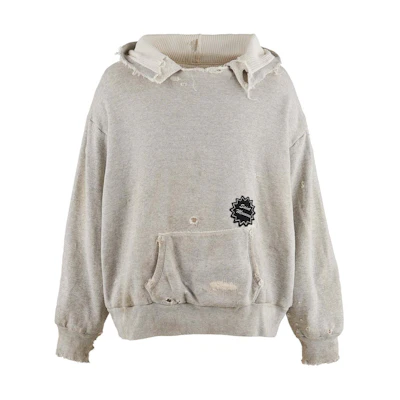 SAINT Mxxxxxx SS24 Grey Pullover Hoodie Casual Long-Sleeve SM-YS8-0000-039