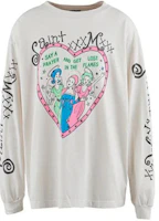 Order SAINT Mxxxxxx SS24 心型印花白色長袖圓領T恤 男女皆宜 SM--YS8-0000-020