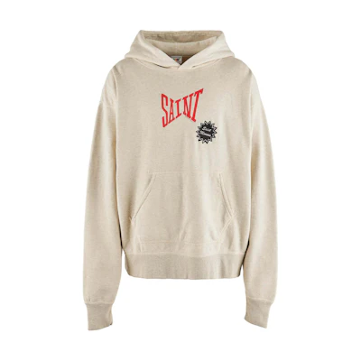 SAINT Mxxxxxx SS24 Ivory Pullover Hoodie Long Sleeve Sweatshirt SM-YS8-0000-036