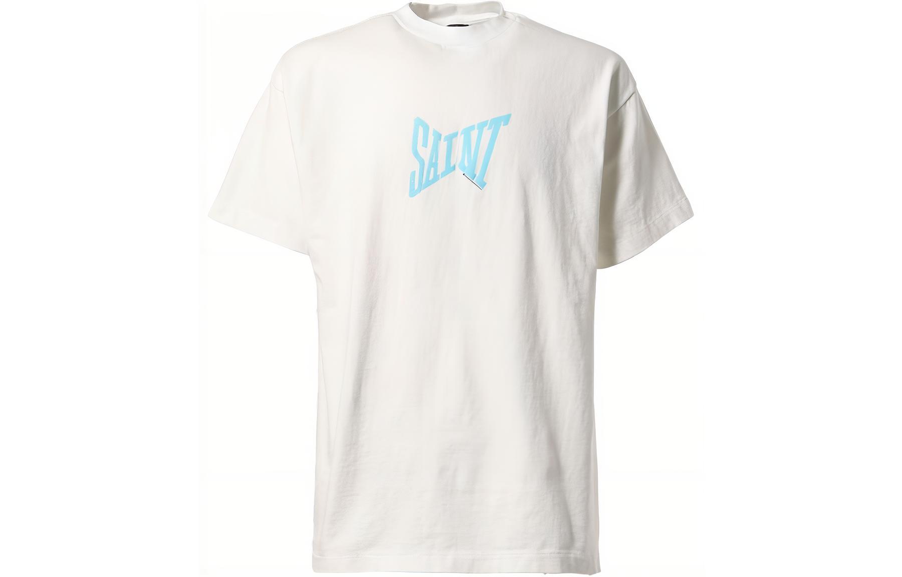 Order SAINT Mxxxxxx SS24 字母短袖圓領T恤 白/藍 SM-YS8-0000-012