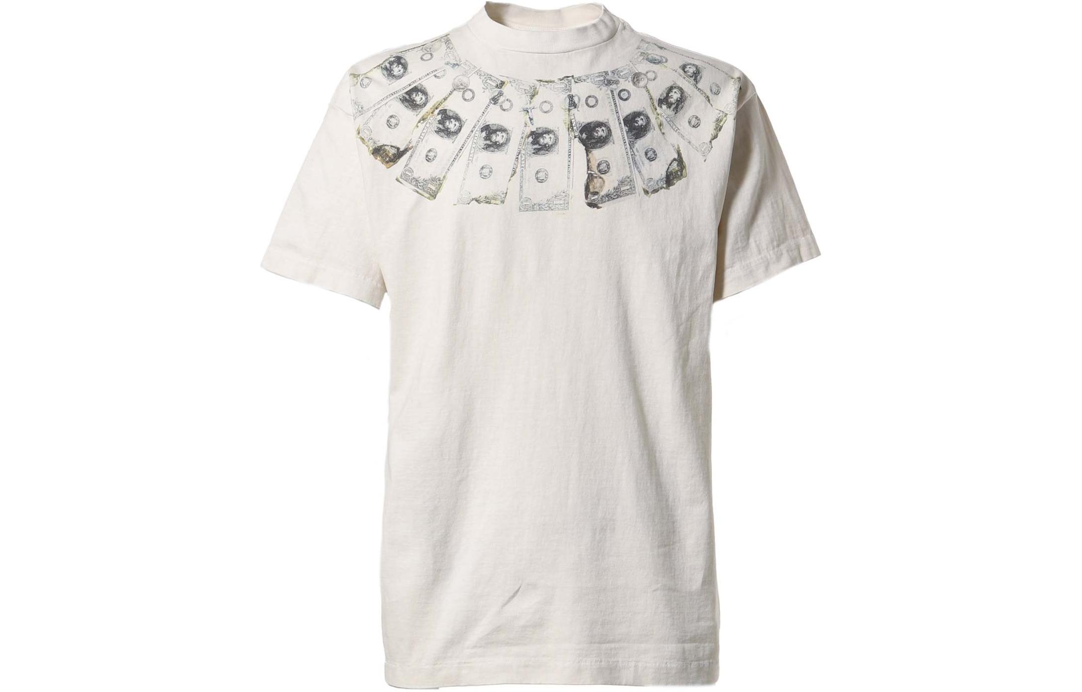 SAINT Mxxxxxx SS24 Printed Mock Neck Short Sleeve T-Shirt White Mens. SM-YS8-0000-010