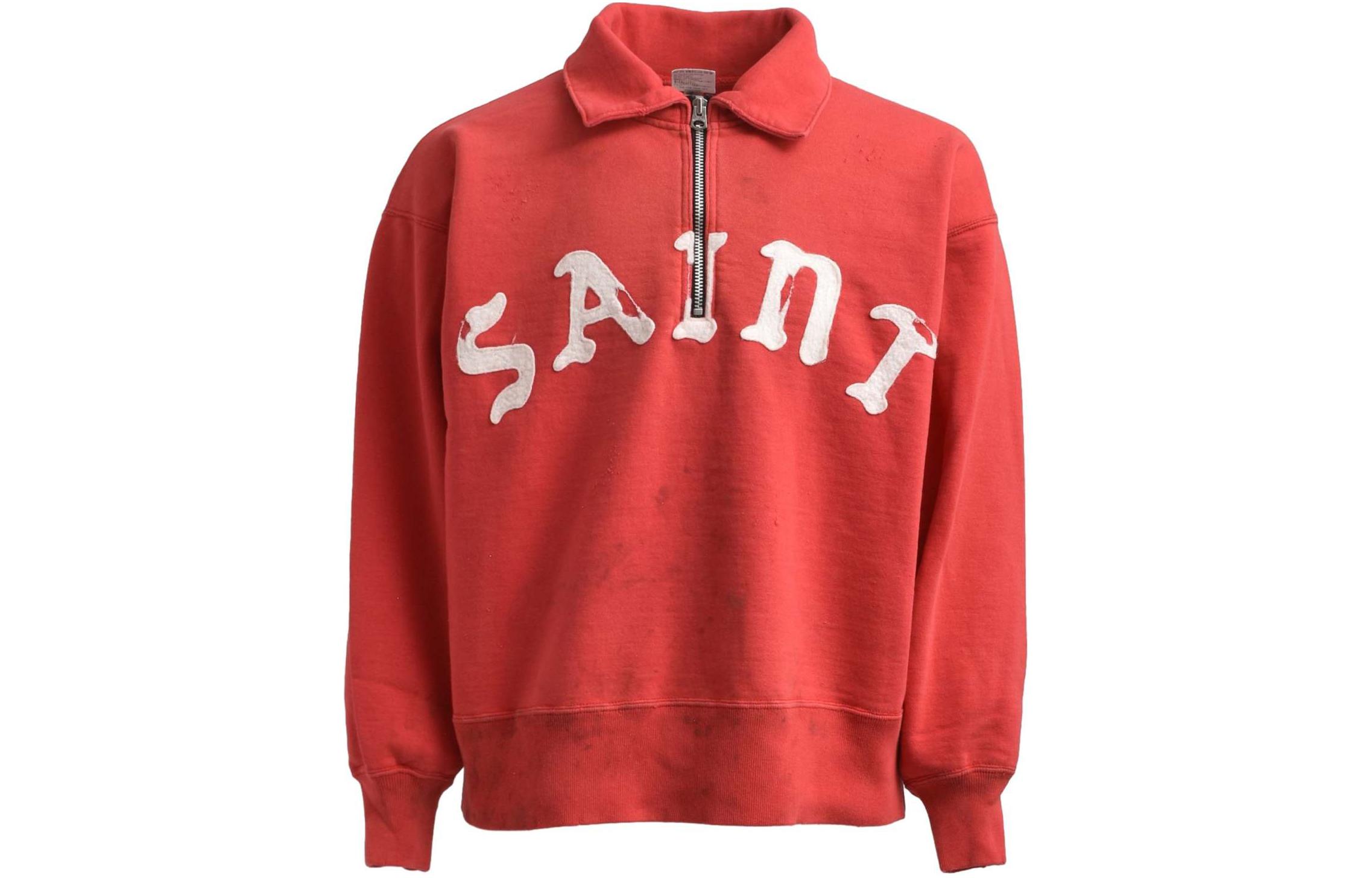 SAINT Mxxxxxx SS24 Red Pullover Letter Crewneck Sweatshirt Unisex SM-YS8-0000-033