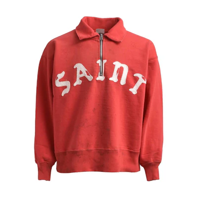 SAINT Mxxxxxx SS24 Red Pullover Letter Crewneck Sweatshirt Unisex SM-YS8-0000-033