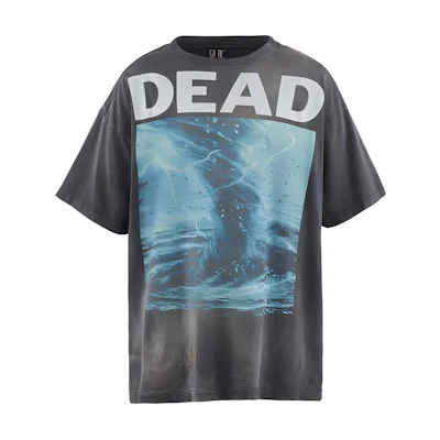 SAINT Mxxxxxx SS24 Retro Letter Print Unisex Short Sleeve Tee Black. SM-YS8-0000-004