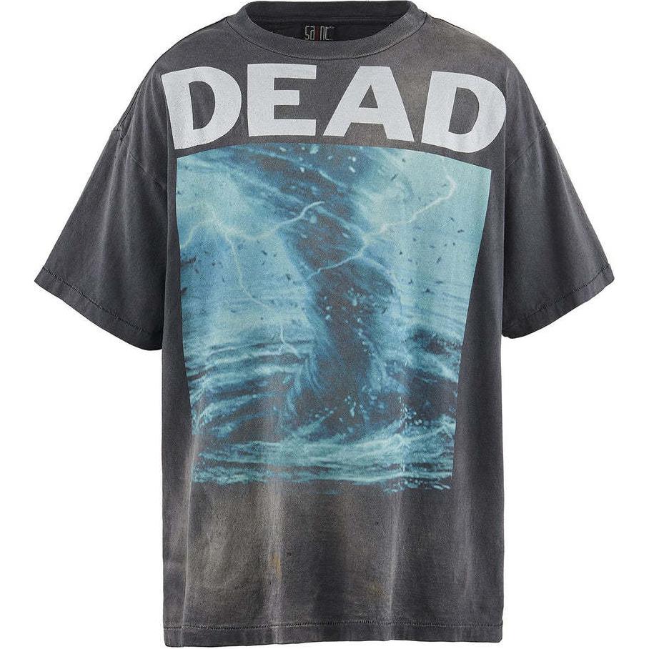 Order SAINT Mxxxxxx SS24 復古字母印花中性短袖T恤 黑色. SM-YS8-0000-004