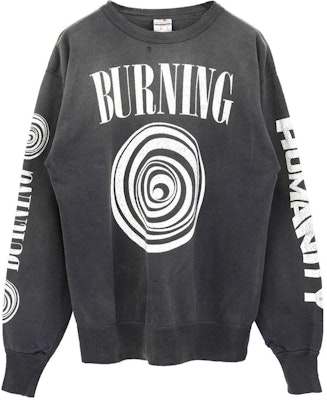 SAINT Mxxxxxx 男女款休閒印花圓領長袖黑色衛衣 SM-S23-0000-041 Order SAINT Mxxxxxx 男女款休閒印花圓領長袖黑色衛衣 SM-S23-0000-041