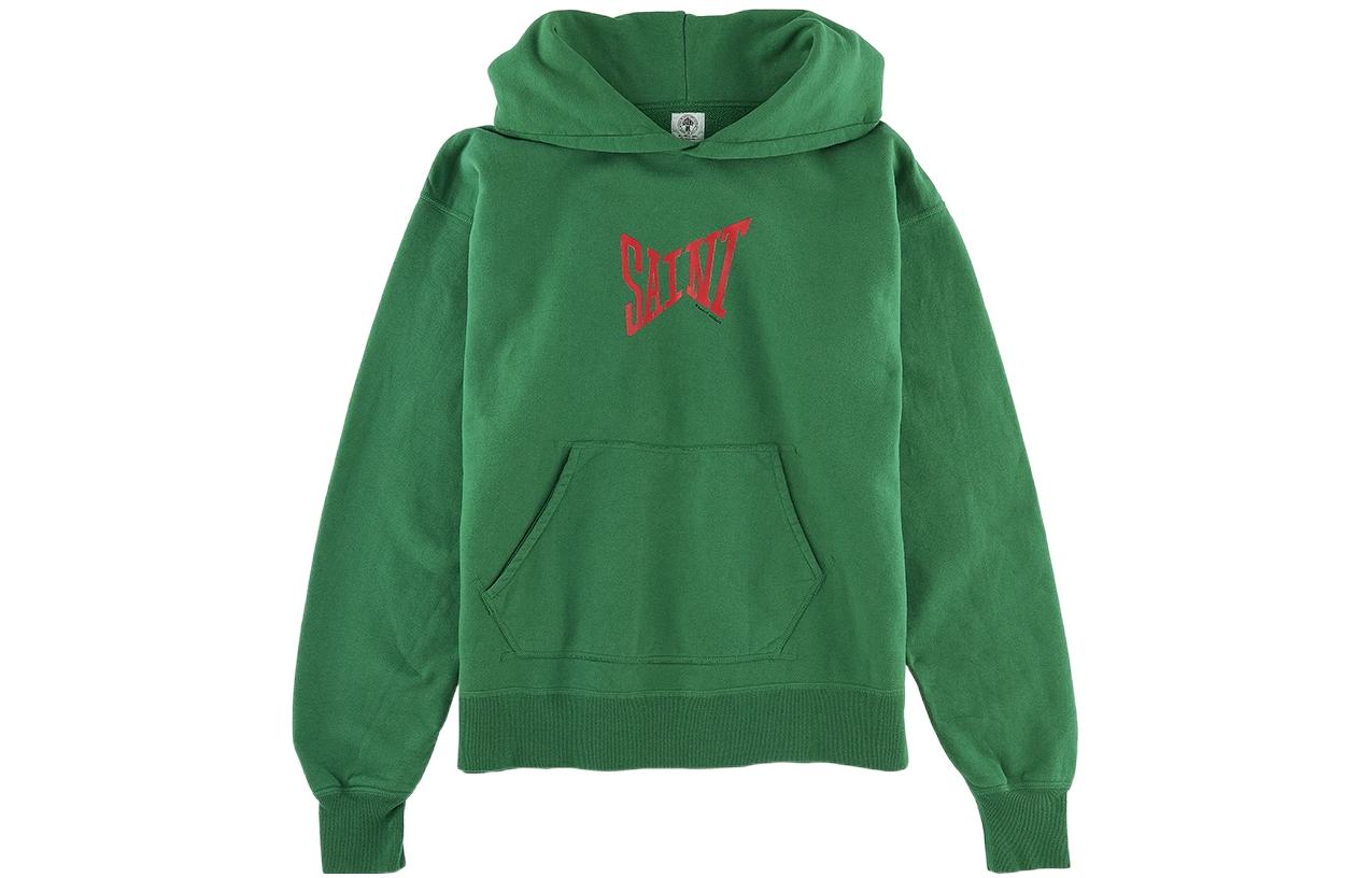 SAINT Mxxxxxx Unisex Hoodie Logo Green Pullover Sweatshirt SM-S22-0000-044