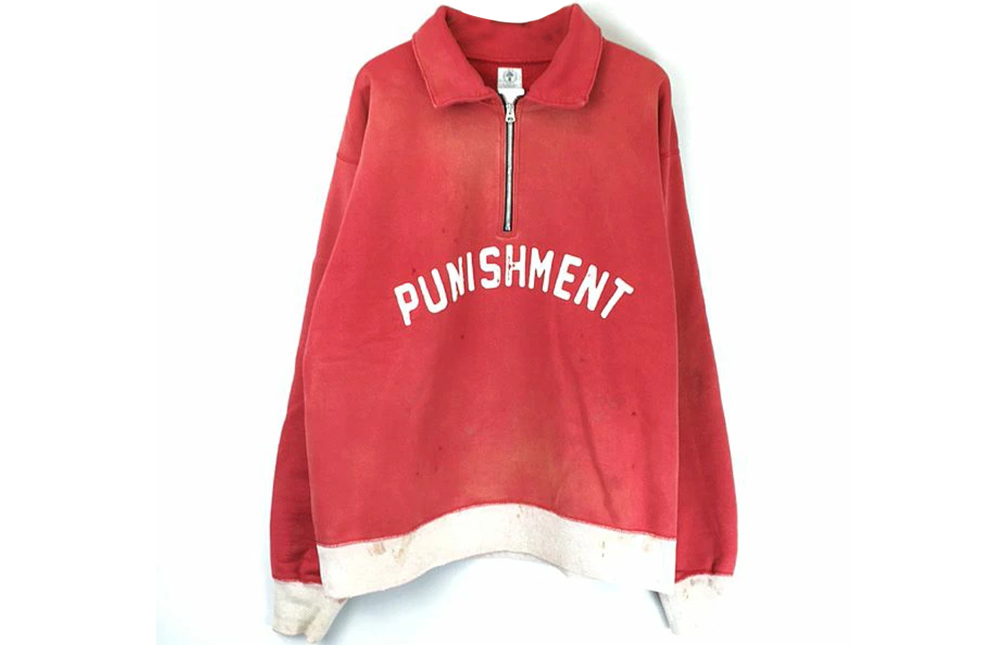 SAINT Mxxxxxx Vintage Half-Zip Red Sports Jacket for Men SM-S21-0000-035